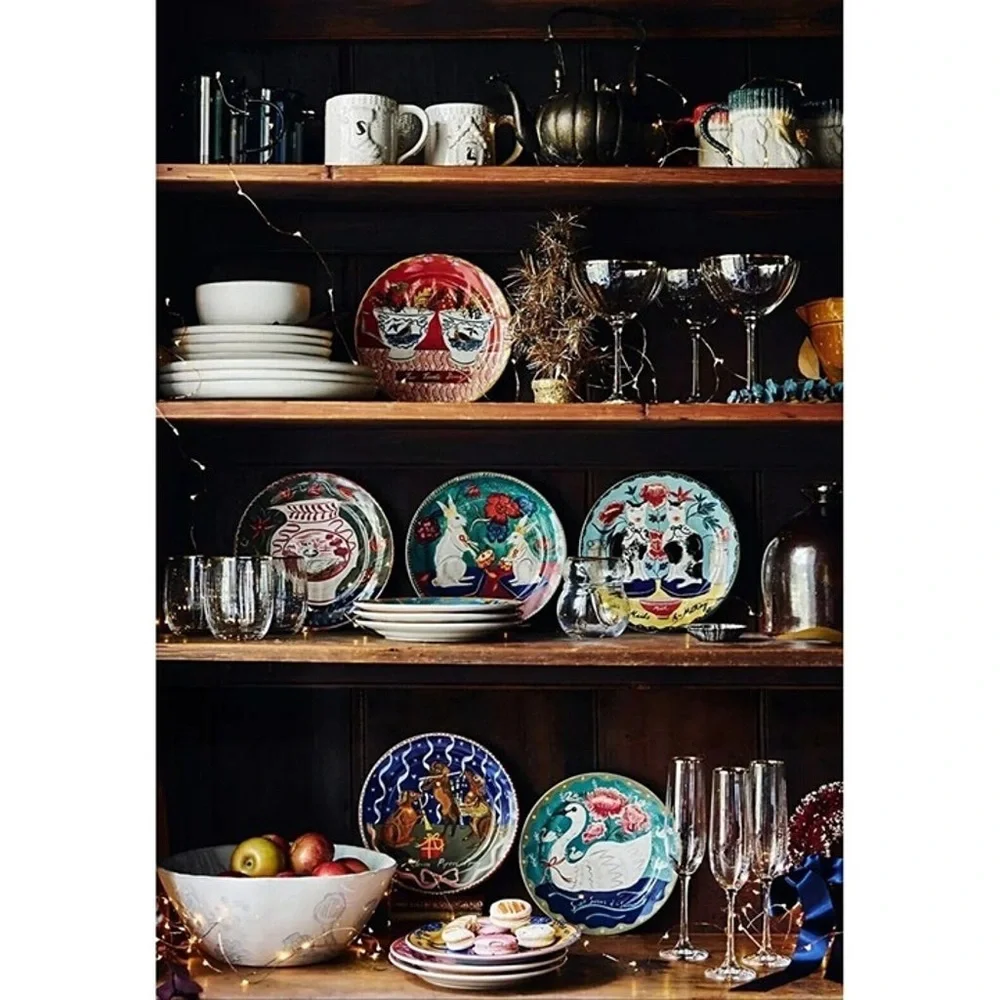 Anthropologie Emily Maude Twelve 12 Days Christmas Plate 2 Turtle Doves